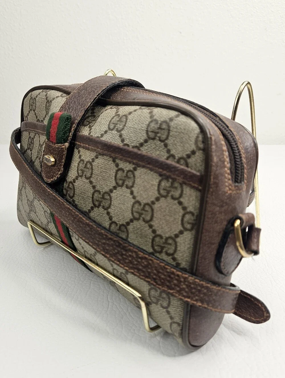 Authentic 80s Gucci GG Supreme Sherry  Ophidia Camera Crossbody Shoulder Bag
